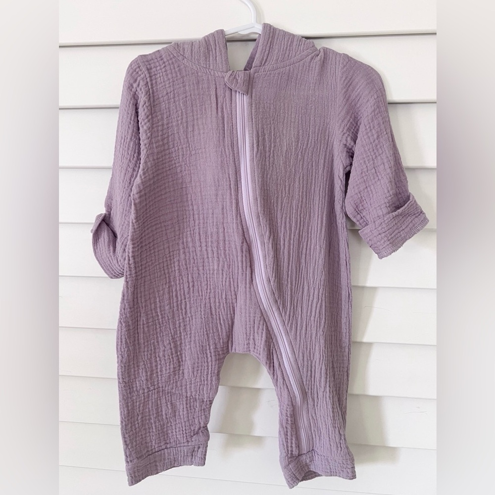 Purple Baby Romper with Dinosaur Spikes on Back